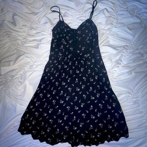 Black floral mini dress, size XS from American Eagle